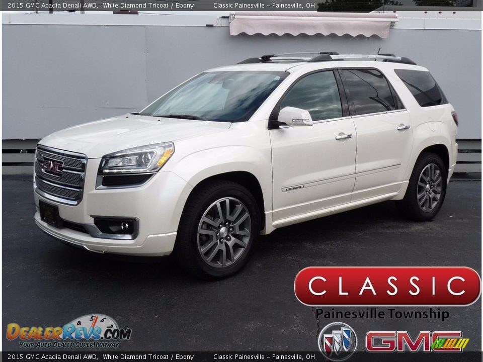 2015 GMC Acadia Denali AWD White Diamond Tricoat / Ebony Photo #1