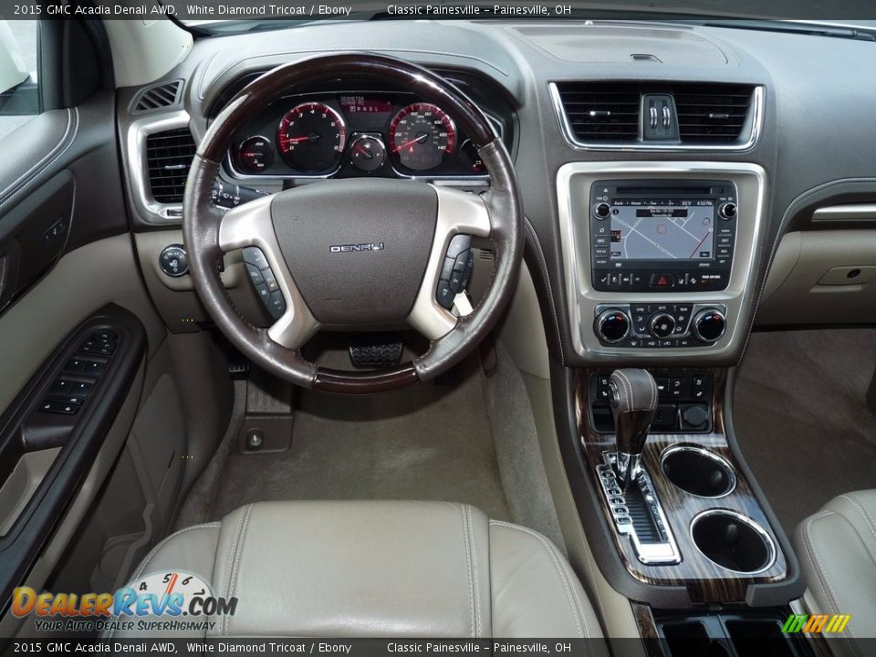 2015 GMC Acadia Denali AWD White Diamond Tricoat / Ebony Photo #14