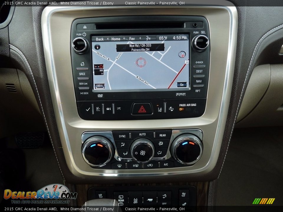 2015 GMC Acadia Denali AWD White Diamond Tricoat / Ebony Photo #15