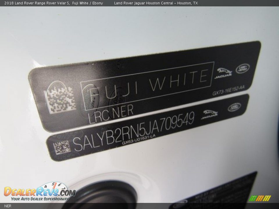 Land Rover Color Code NER Fuji White