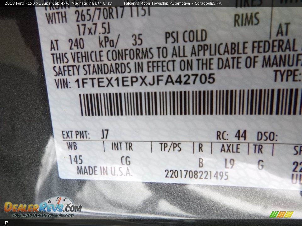 Ford Color Code J7 Magnetic