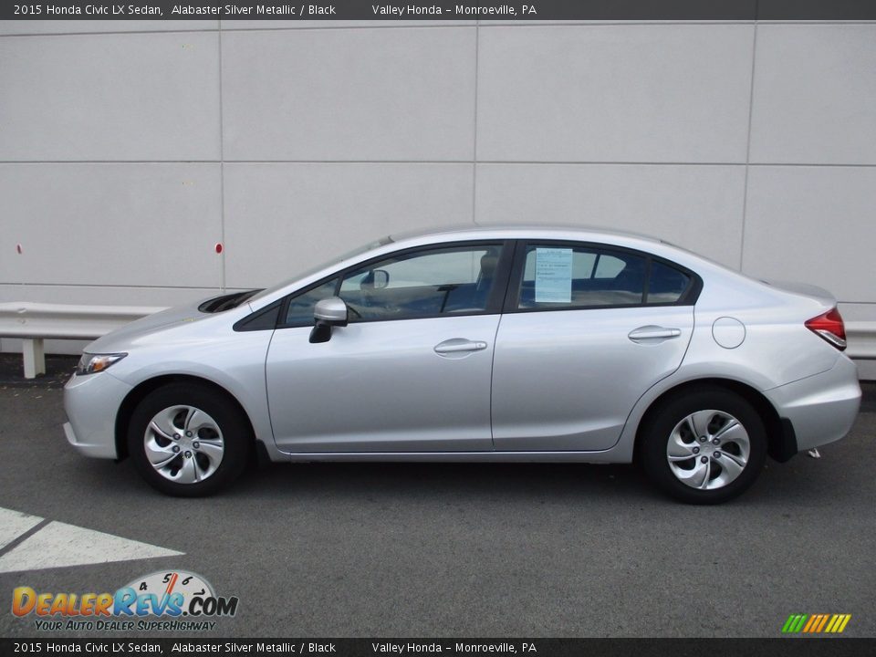 2015 Honda Civic LX Sedan Alabaster Silver Metallic / Black Photo #2