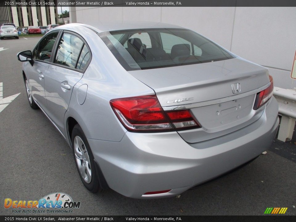 2015 Honda Civic LX Sedan Alabaster Silver Metallic / Black Photo #3