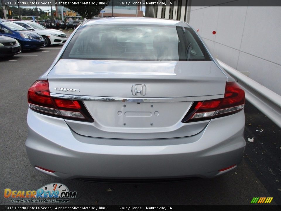 2015 Honda Civic LX Sedan Alabaster Silver Metallic / Black Photo #4