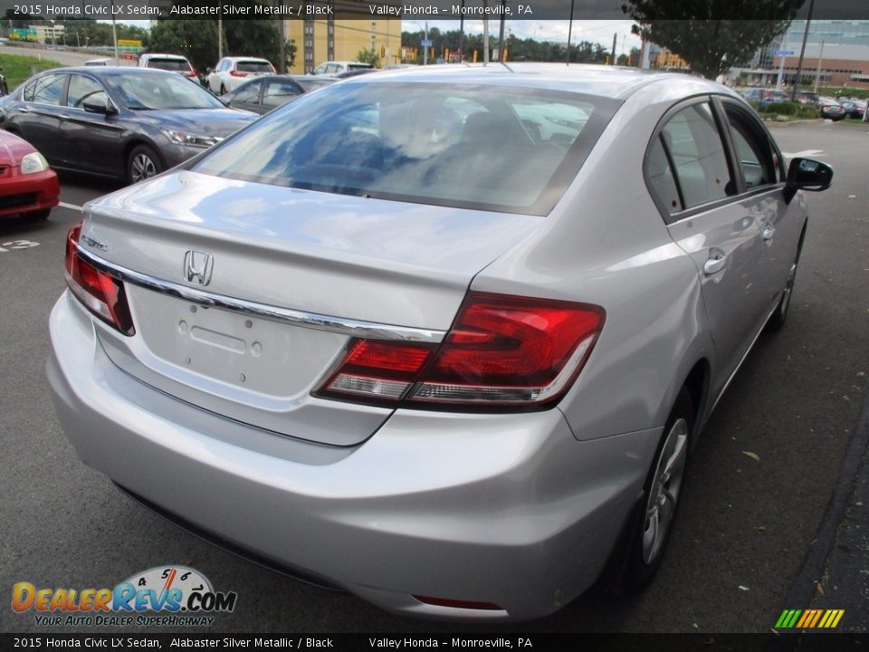 2015 Honda Civic LX Sedan Alabaster Silver Metallic / Black Photo #5