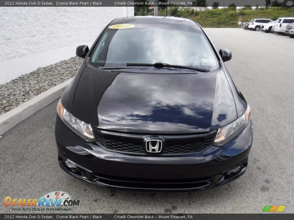 2012 Honda Civic Si Sedan Crystal Black Pearl / Black Photo #6