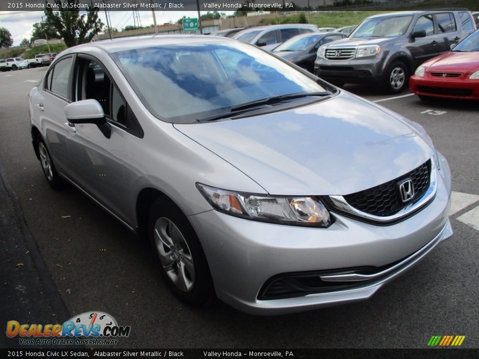 2015 Honda Civic LX Sedan Alabaster Silver Metallic / Black Photo #7