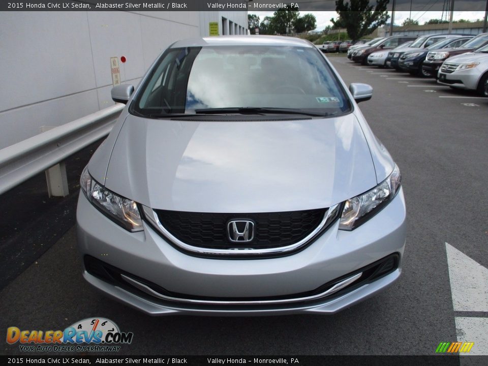2015 Honda Civic LX Sedan Alabaster Silver Metallic / Black Photo #8