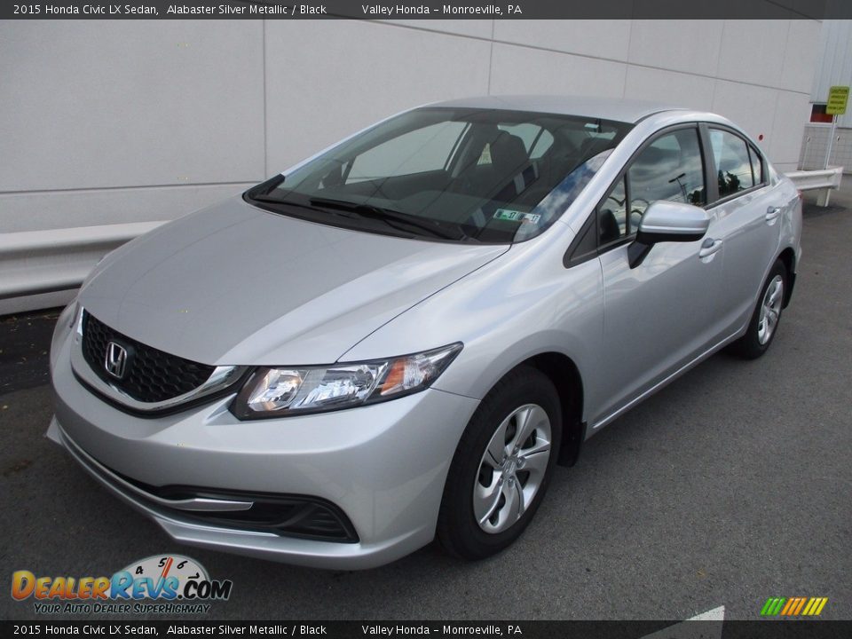 2015 Honda Civic LX Sedan Alabaster Silver Metallic / Black Photo #9