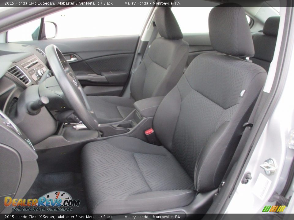 2015 Honda Civic LX Sedan Alabaster Silver Metallic / Black Photo #11