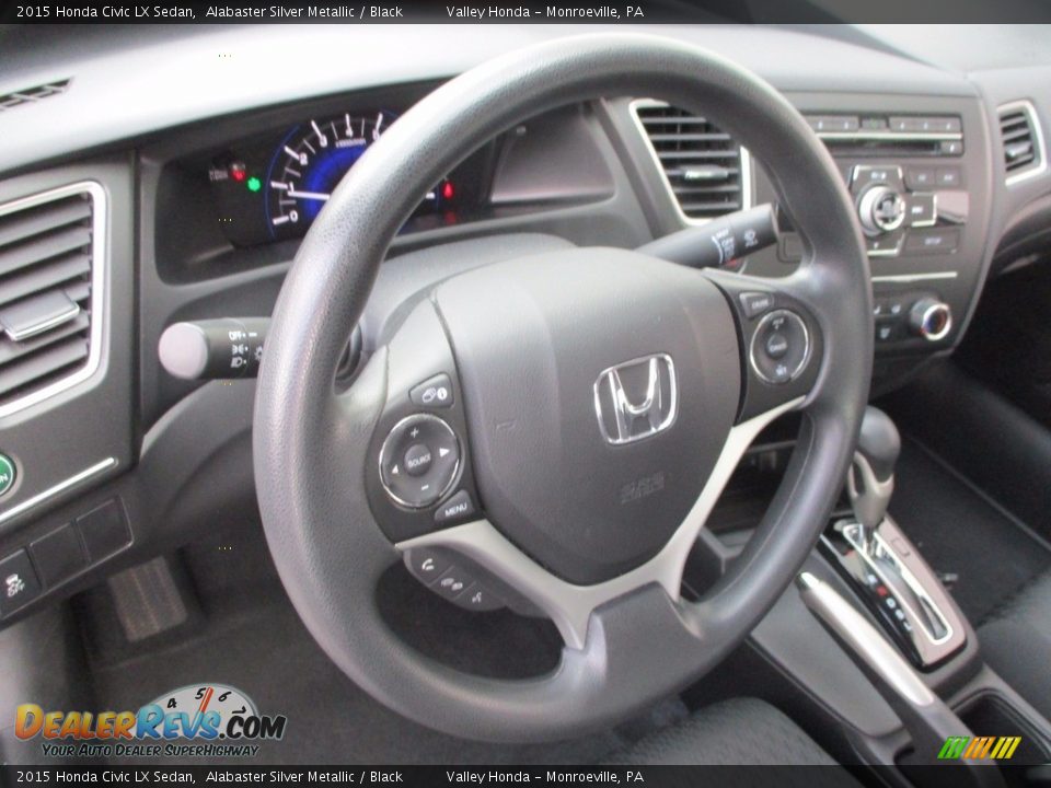 2015 Honda Civic LX Sedan Alabaster Silver Metallic / Black Photo #13