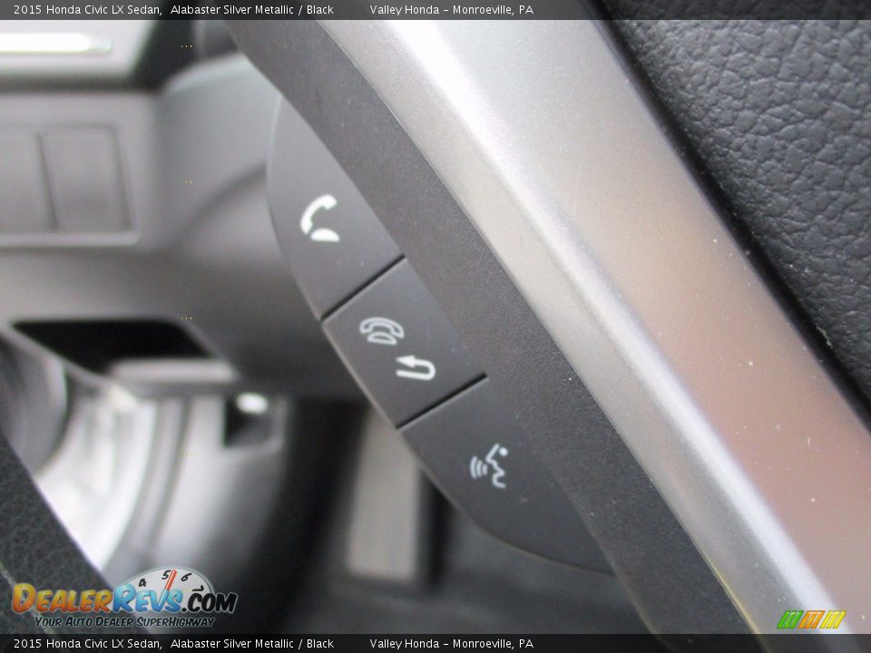2015 Honda Civic LX Sedan Alabaster Silver Metallic / Black Photo #17