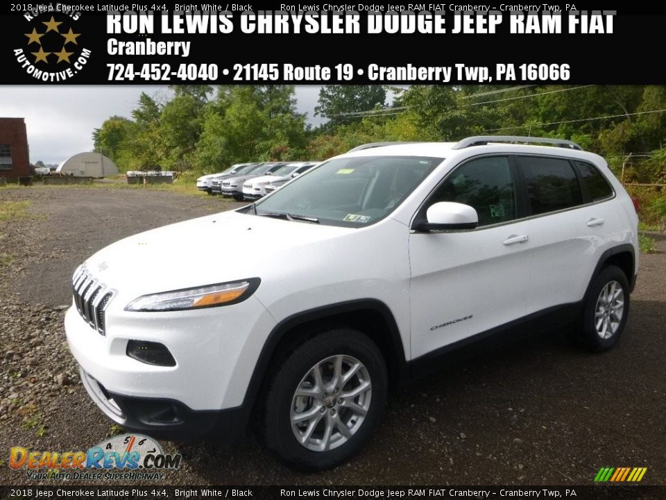 2018 Jeep Cherokee Latitude Plus 4x4 Bright White / Black Photo #1