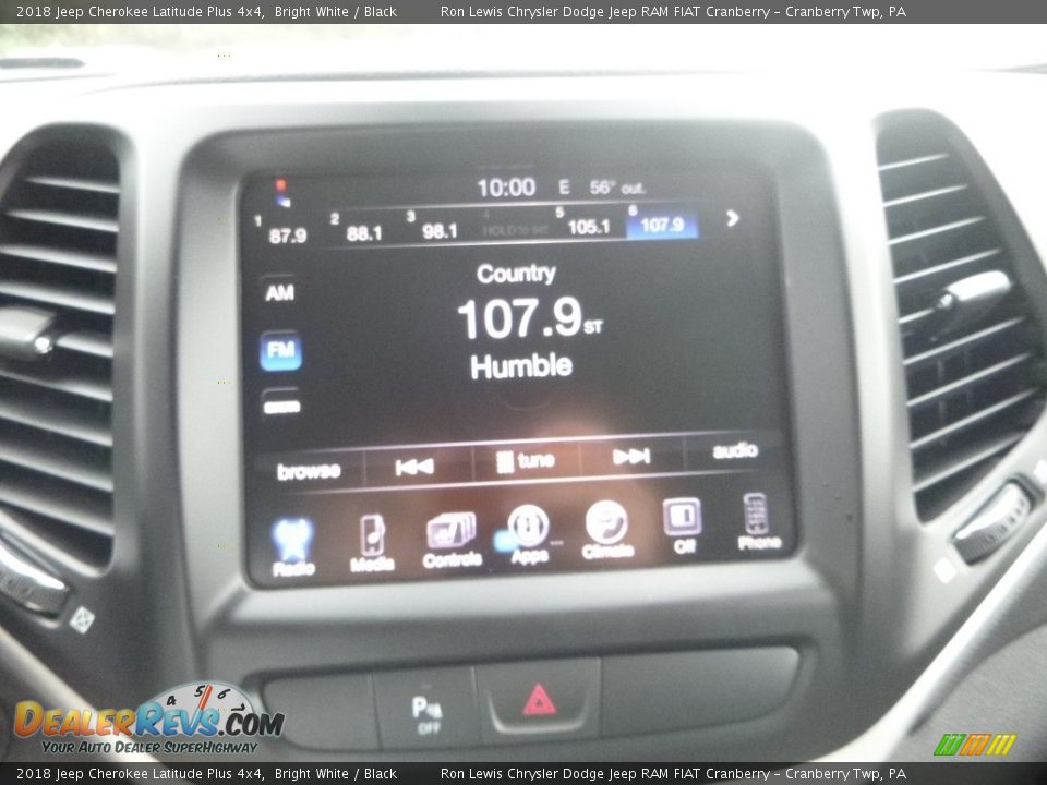 2018 Jeep Cherokee Latitude Plus 4x4 Bright White / Black Photo #16