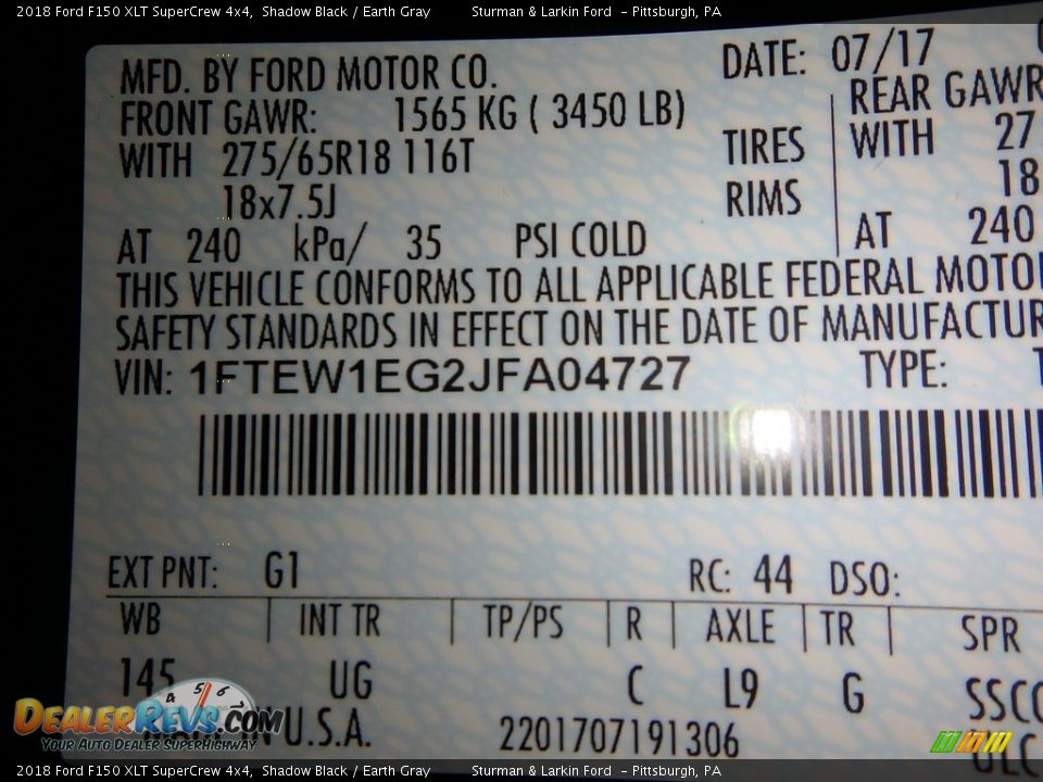 2018 Ford F150 XLT SuperCrew 4x4 Shadow Black / Earth Gray Photo #10