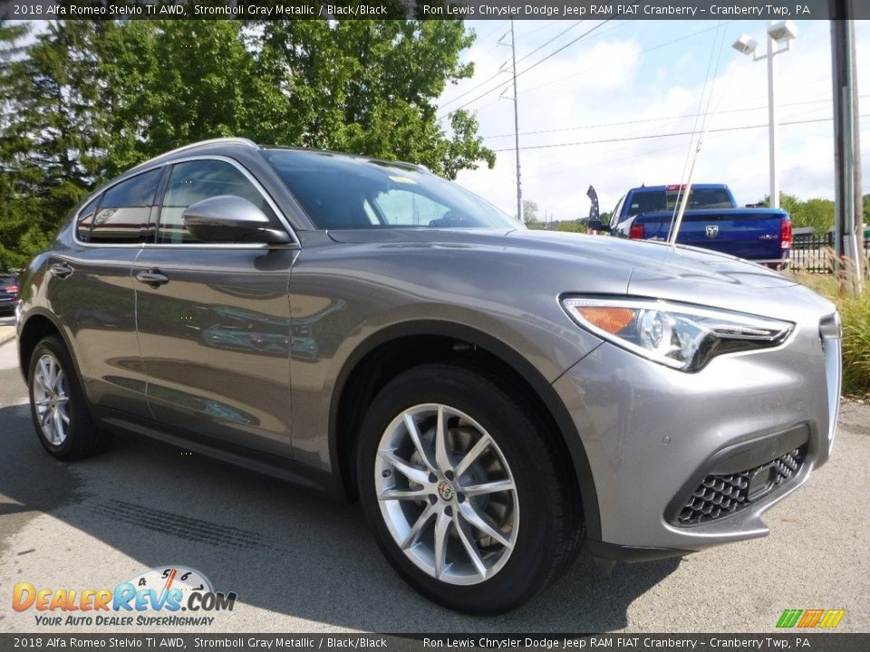 2018 Alfa Romeo Stelvio Ti AWD Stromboli Gray Metallic / Black/Black Photo #11