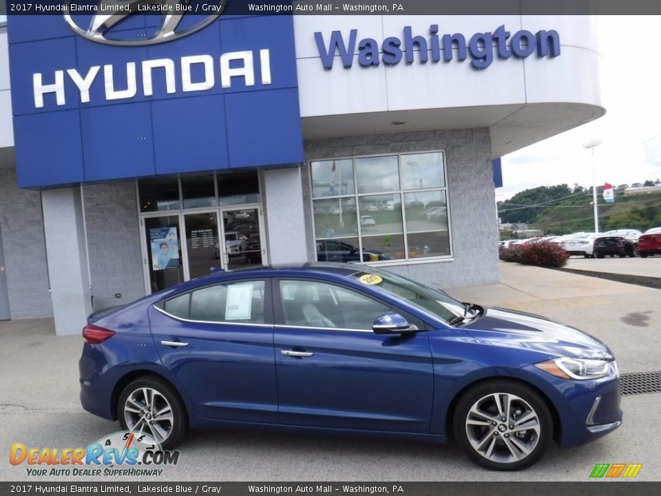 2017 Hyundai Elantra Limited Lakeside Blue / Gray Photo #2