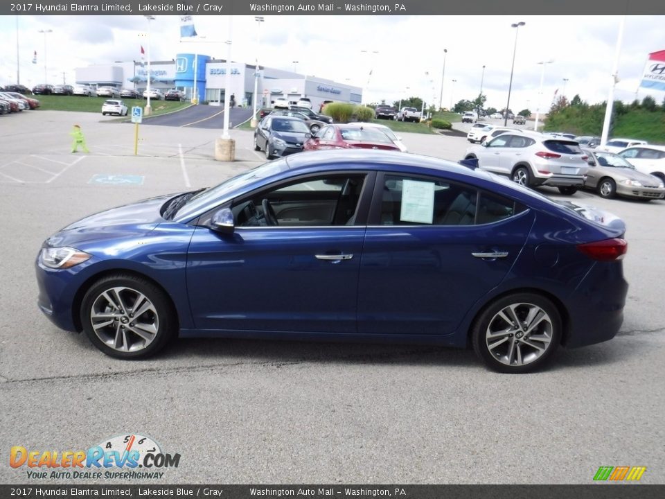 2017 Hyundai Elantra Limited Lakeside Blue / Gray Photo #6