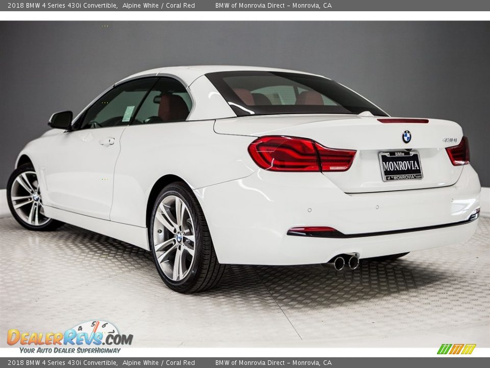 2018 BMW 4 Series 430i Convertible Alpine White / Coral Red Photo #3