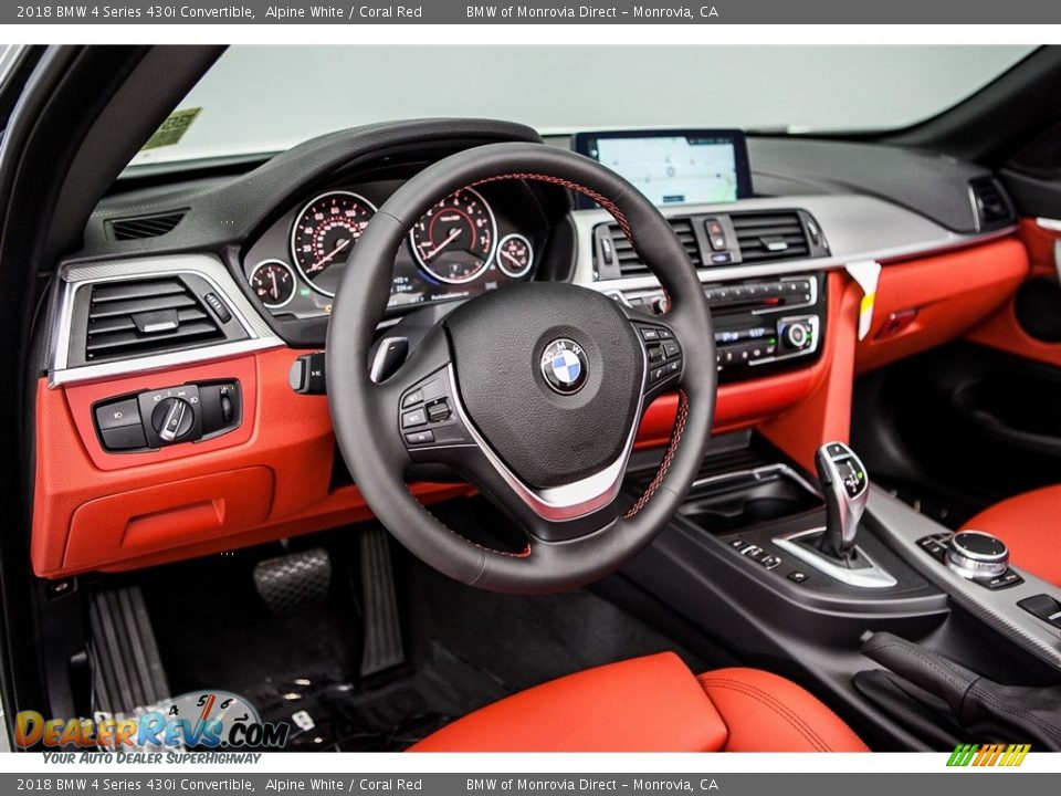 2018 BMW 4 Series 430i Convertible Alpine White / Coral Red Photo #5