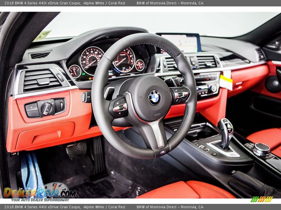2018 BMW 4 Series 440i xDrive Gran Coupe Alpine White / Coral Red Photo #5