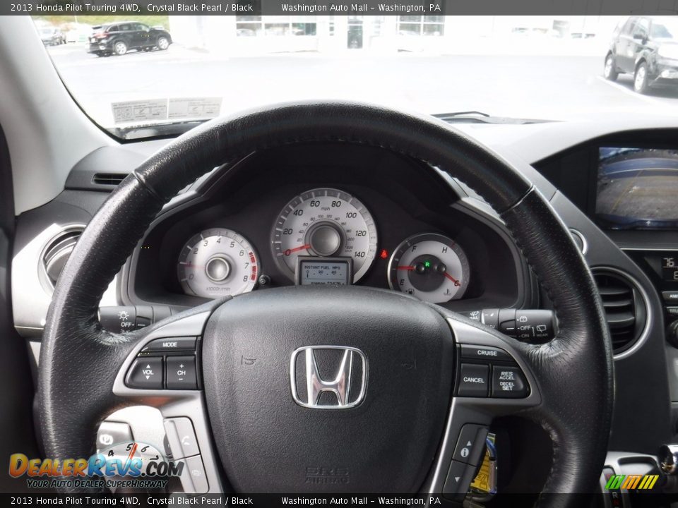 2013 Honda Pilot Touring 4WD Crystal Black Pearl / Black Photo #26
