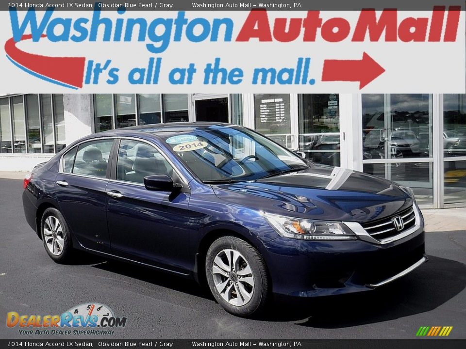 2014 Honda Accord LX Sedan Obsidian Blue Pearl / Gray Photo #1