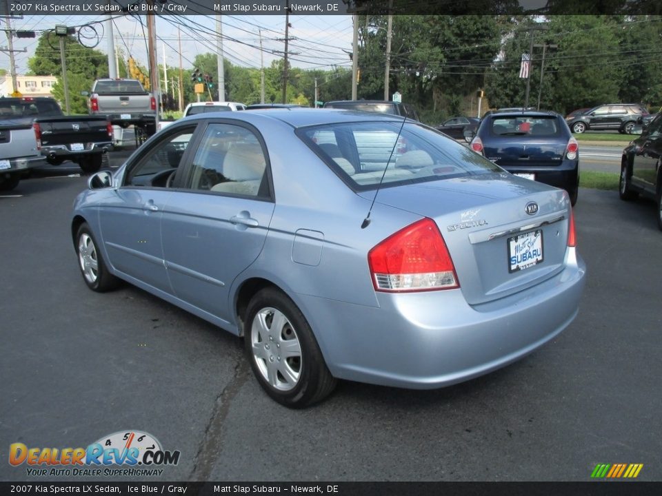 2007 Kia Spectra LX Sedan Ice Blue / Gray Photo #8
