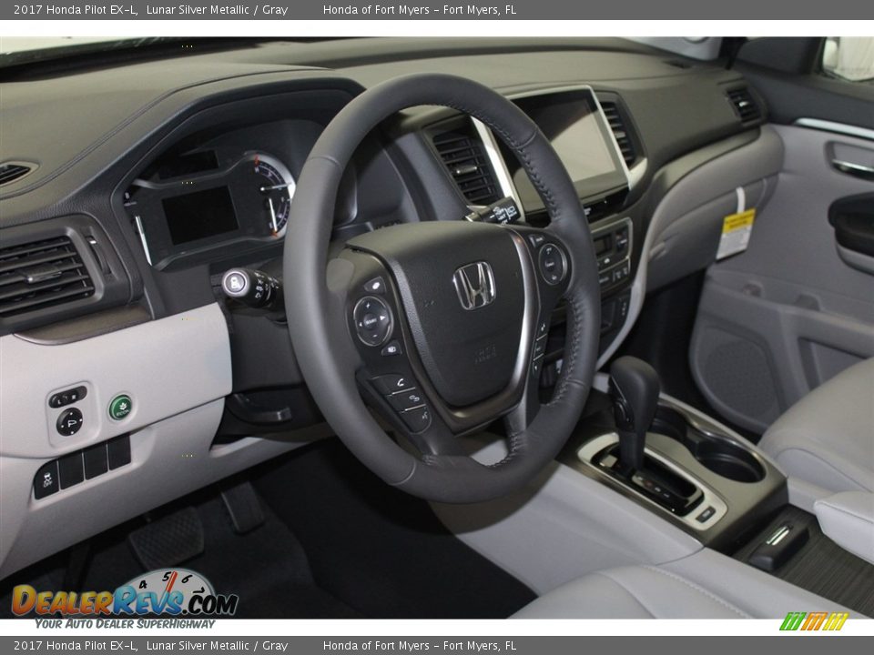 2017 Honda Pilot EX-L Lunar Silver Metallic / Gray Photo #12