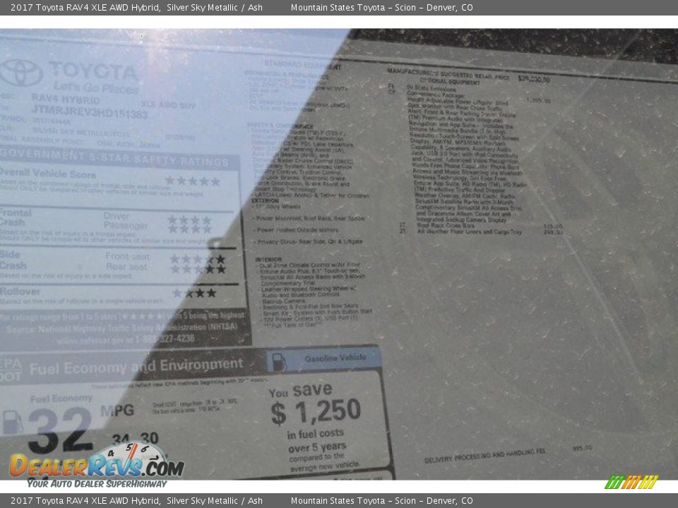 2017 Toyota RAV4 XLE AWD Hybrid Silver Sky Metallic / Ash Photo #10