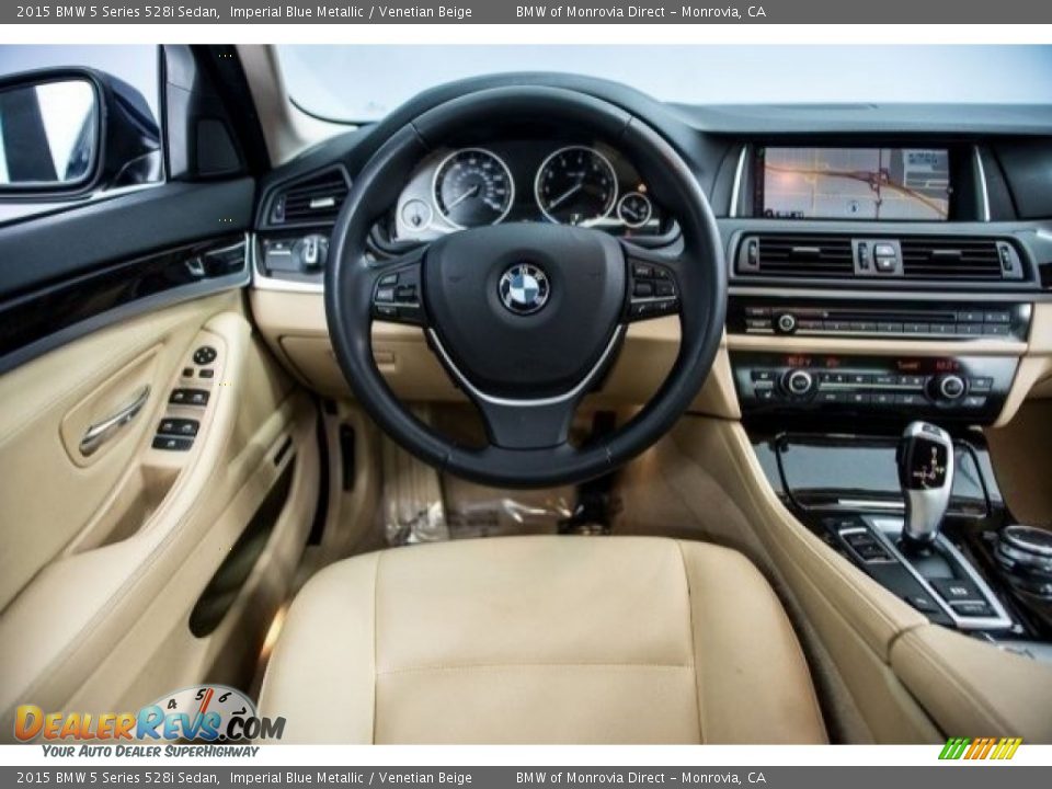 2015 BMW 5 Series 528i Sedan Imperial Blue Metallic / Venetian Beige Photo #4