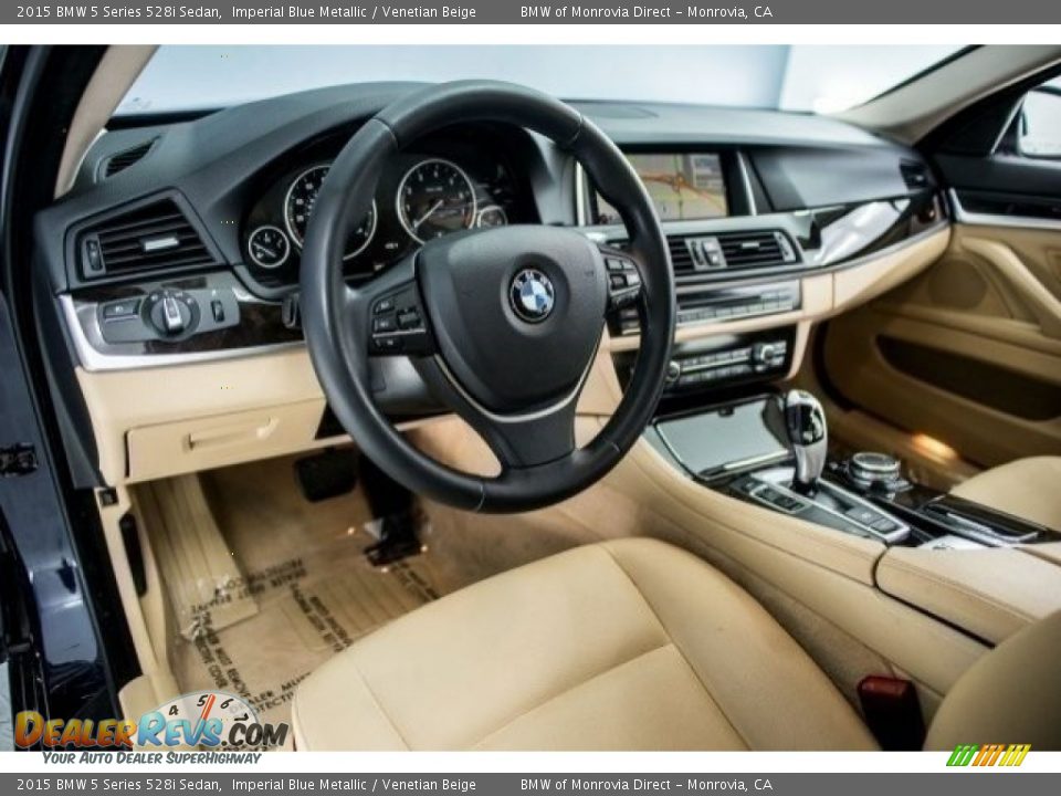 2015 BMW 5 Series 528i Sedan Imperial Blue Metallic / Venetian Beige Photo #15