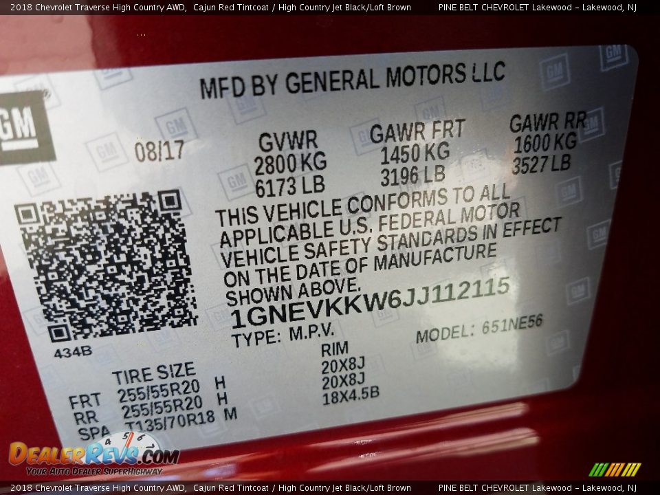 2018 Chevrolet Traverse High Country AWD Cajun Red Tintcoat / High Country Jet Black/Loft Brown Photo #9
