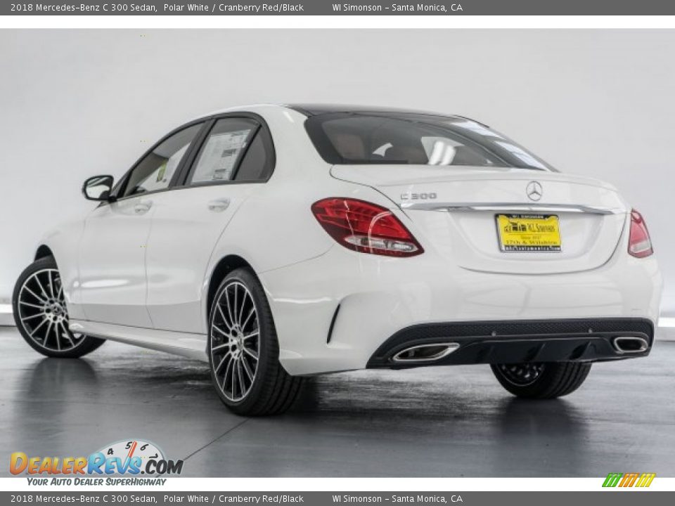 2018 Mercedes-Benz C 300 Sedan Polar White / Cranberry Red/Black Photo #3