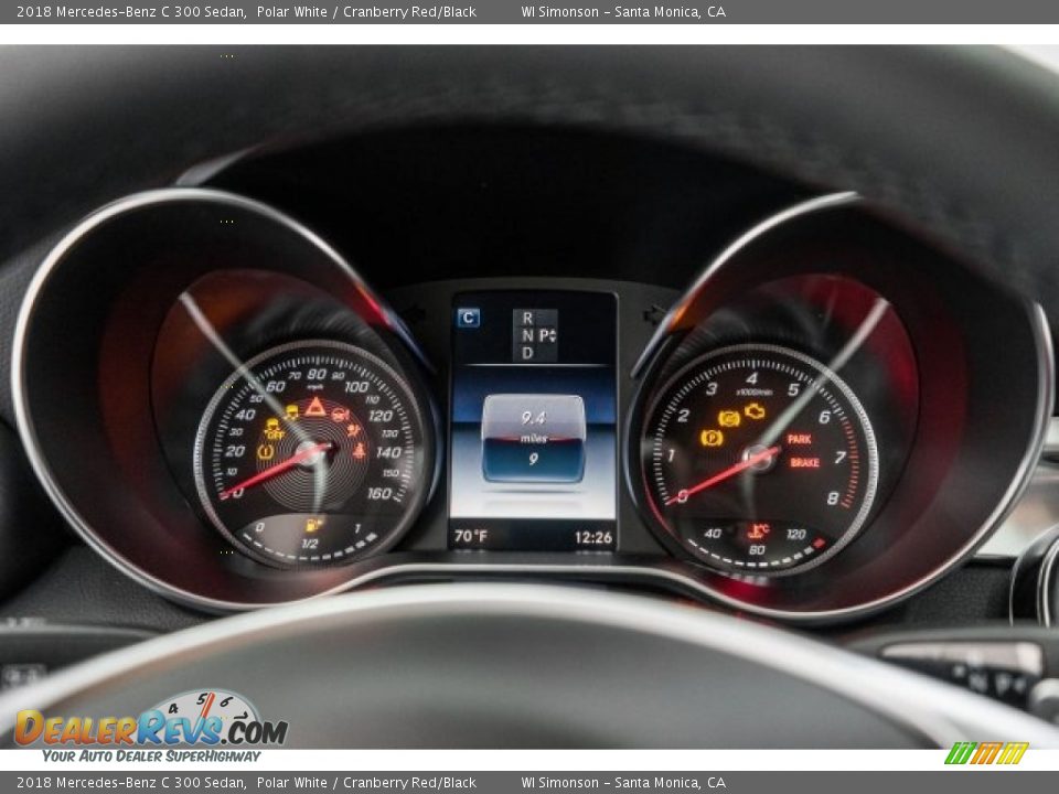 2018 Mercedes-Benz C 300 Sedan Polar White / Cranberry Red/Black Photo #7
