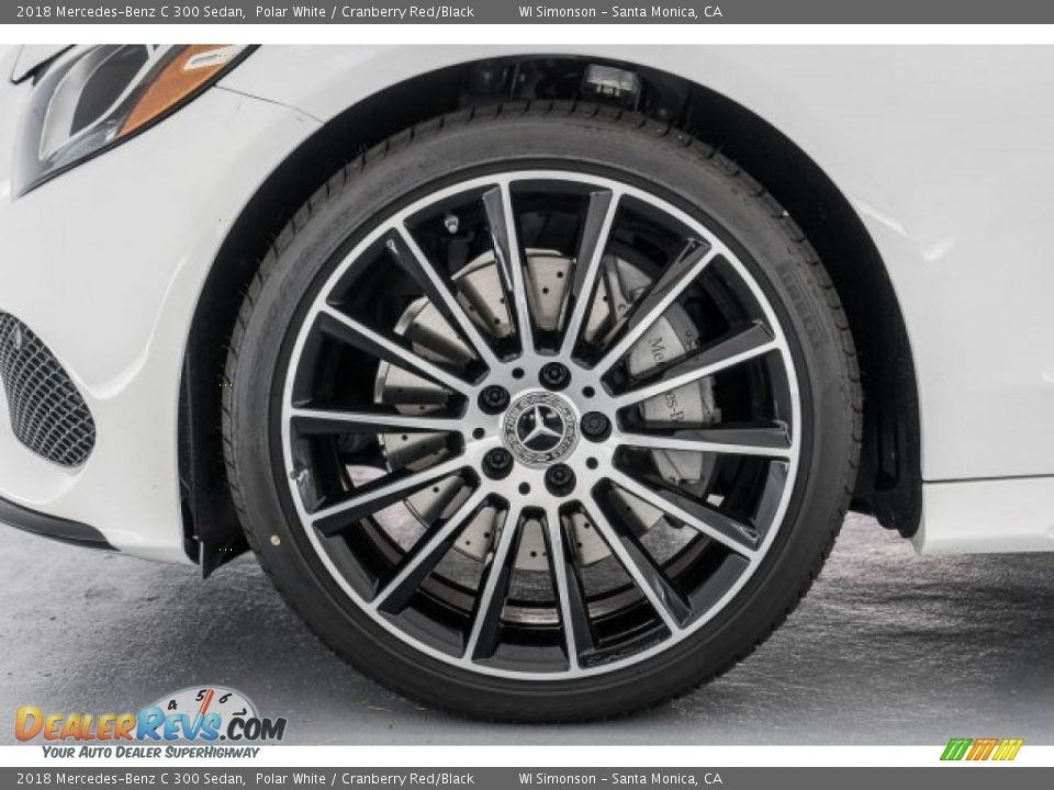 2018 Mercedes-Benz C 300 Sedan Polar White / Cranberry Red/Black Photo #9