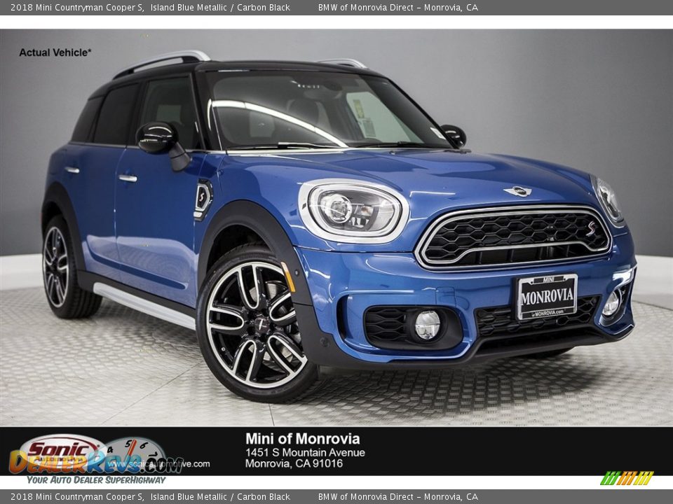 2018 Mini Countryman Cooper S Island Blue Metallic / Carbon Black Photo #1