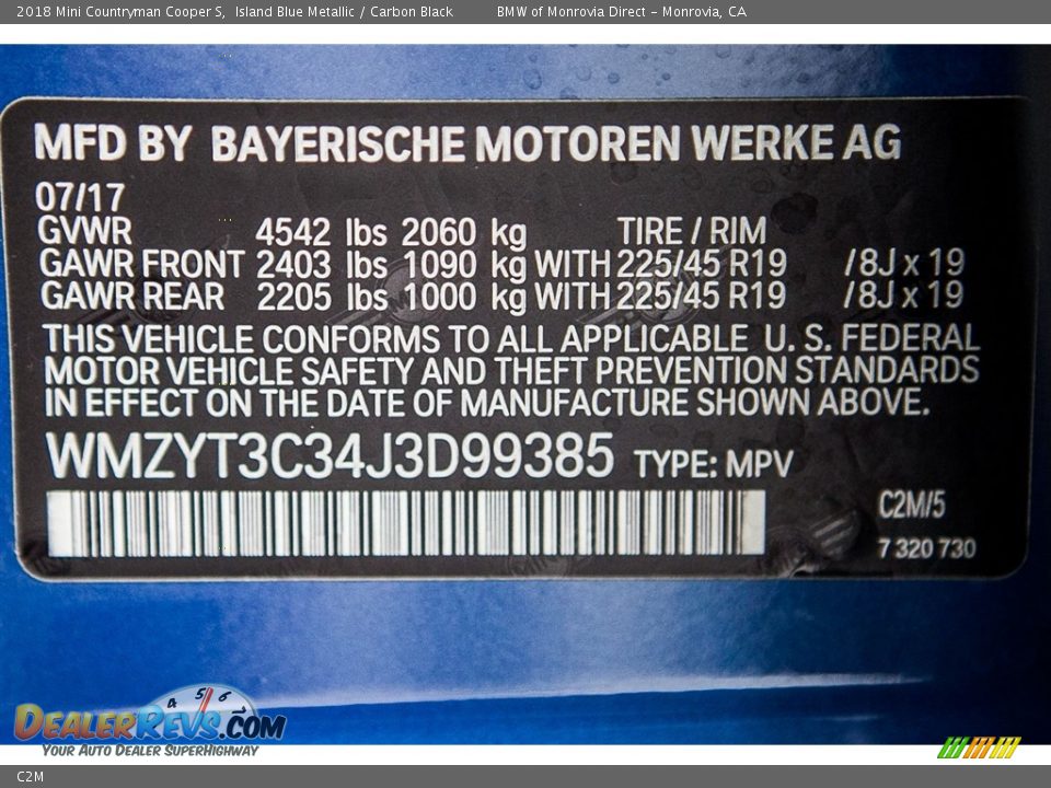 Mini Color Code C2M Island Blue Metallic