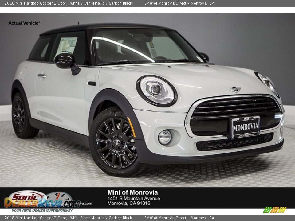 2018 Mini Hardtop Cooper 2 Door White Silver Metallic / Carbon Black Photo #1
