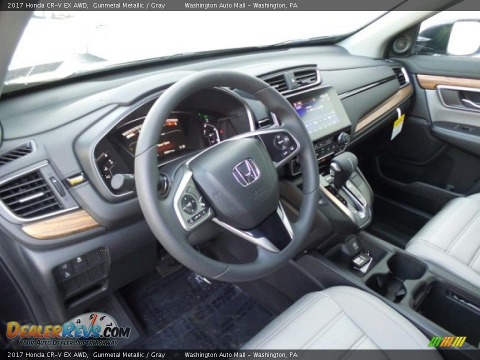 2017 Honda CR-V EX AWD Gunmetal Metallic / Gray Photo #8
