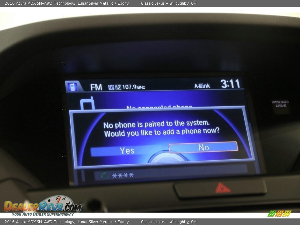 2016 Acura MDX SH-AWD Technology Lunar Silver Metallic / Ebony Photo #16