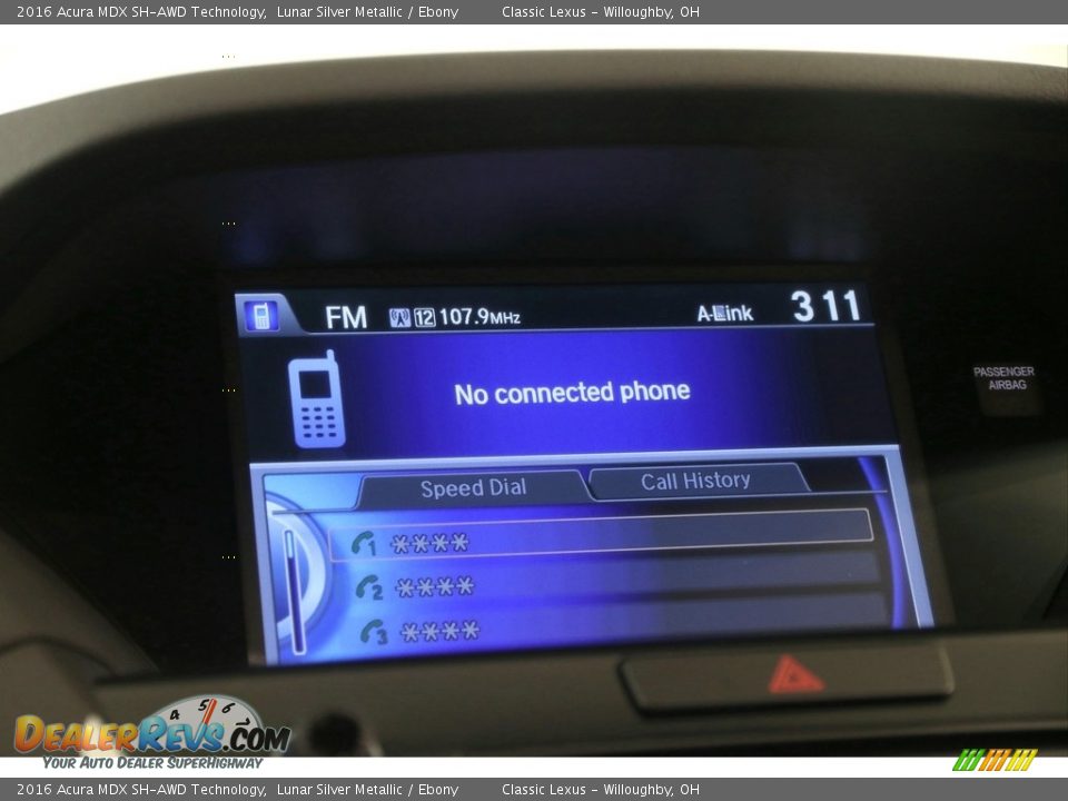 2016 Acura MDX SH-AWD Technology Lunar Silver Metallic / Ebony Photo #17