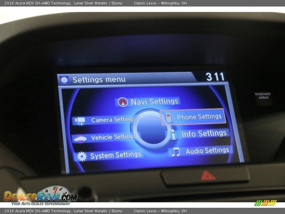 2016 Acura MDX SH-AWD Technology Lunar Silver Metallic / Ebony Photo #19