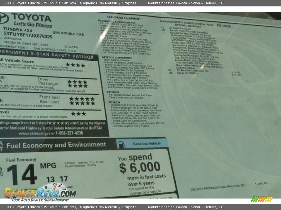2018 Toyota Tundra SR5 Double Cab 4x4 Magnetic Gray Metallic / Graphite Photo #10