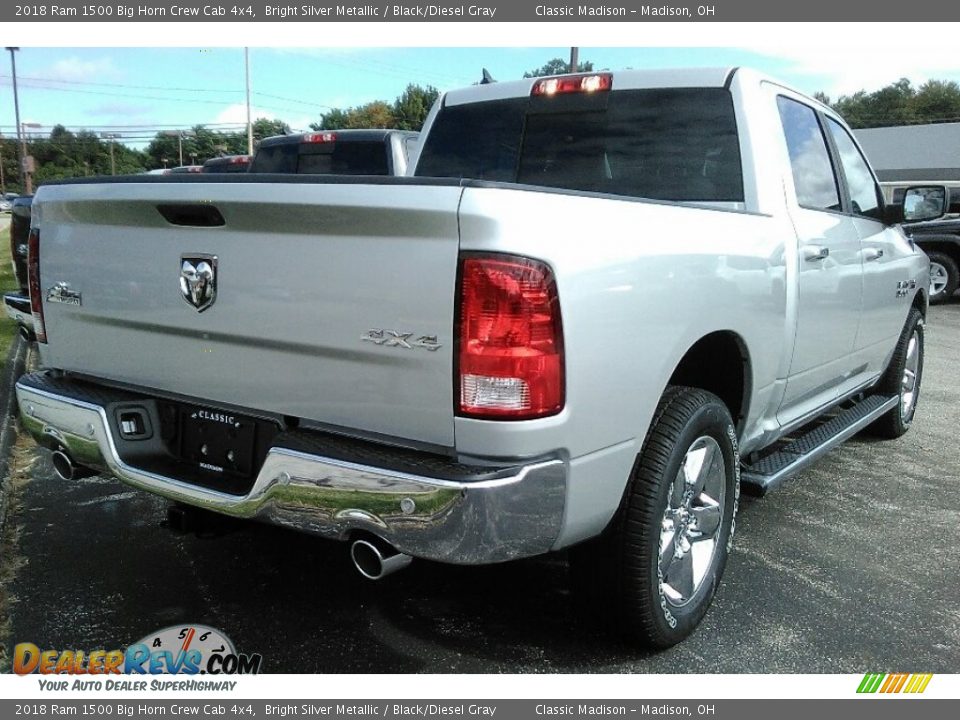 2018 Ram 1500 Big Horn Crew Cab 4x4 Bright Silver Metallic / Black/Diesel Gray Photo #2