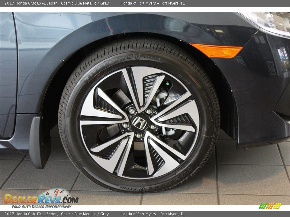 2017 Honda Civic EX-L Sedan Cosmic Blue Metallic / Gray Photo #2