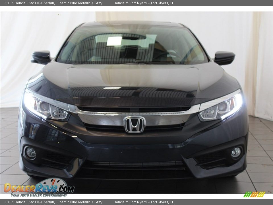 2017 Honda Civic EX-L Sedan Cosmic Blue Metallic / Gray Photo #4