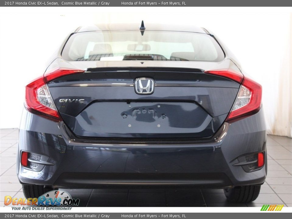 2017 Honda Civic EX-L Sedan Cosmic Blue Metallic / Gray Photo #6