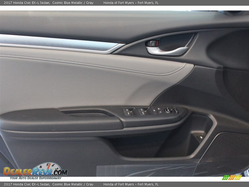 2017 Honda Civic EX-L Sedan Cosmic Blue Metallic / Gray Photo #7