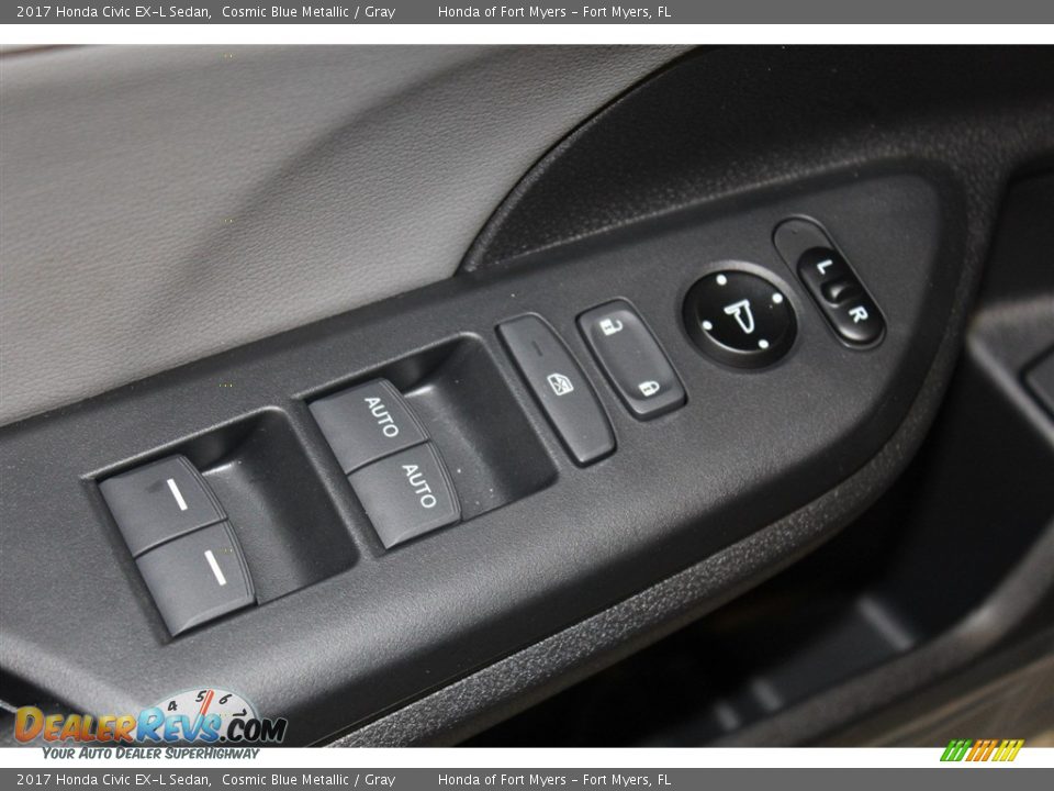 2017 Honda Civic EX-L Sedan Cosmic Blue Metallic / Gray Photo #8